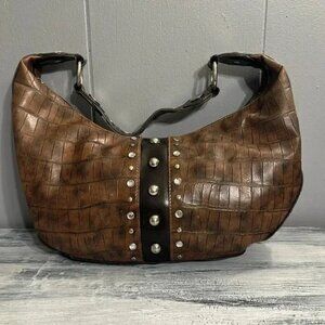 Brown Studded Shoulder Bag